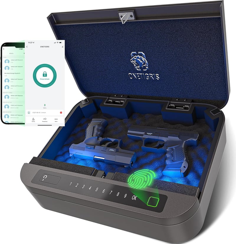 15 Clock Gun Safe With Phone Charger