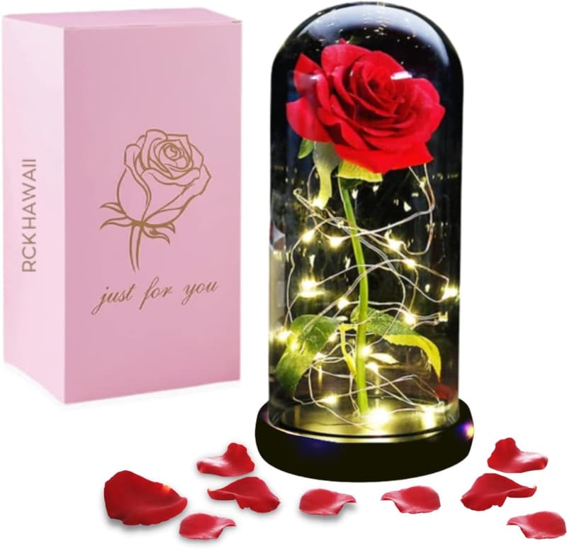 15 Beauty And Beast Rose In Glass Tattoo