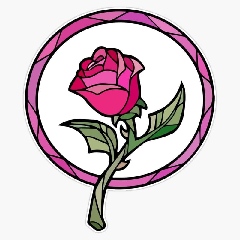 15 Beauty And The Beast Rose Tattoo Outline[We Studied 32]