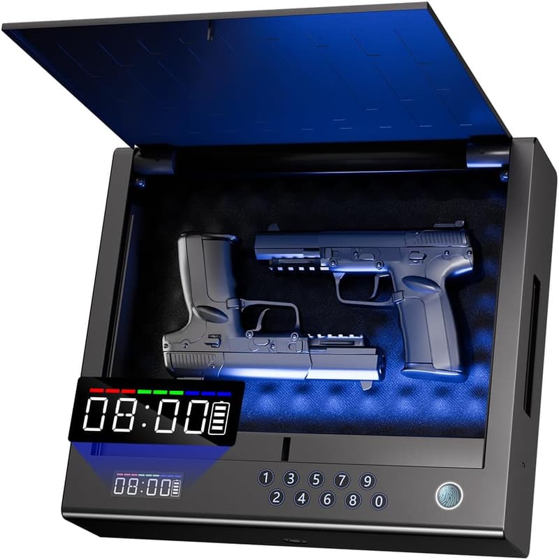 15 Gun Safe With Clock And Phone Charger
