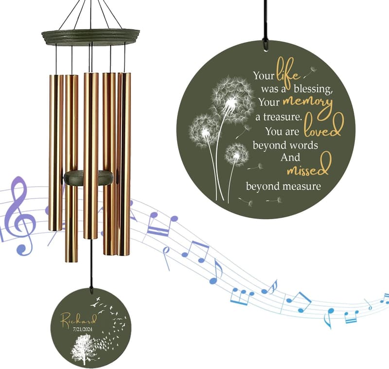 15 Custom Engraved Family Wind Chimes