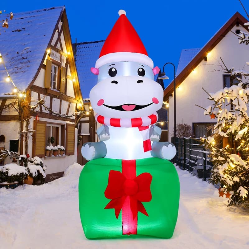 15 Christmas Hippo Inflatable