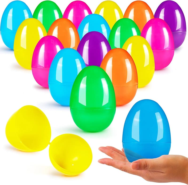 15 Large Fillable Plastic Easter Eggs