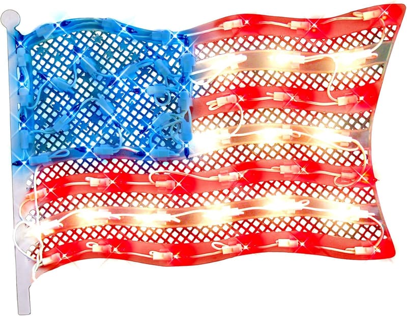 15 Lighted American Flag Sign [We Studied 33]