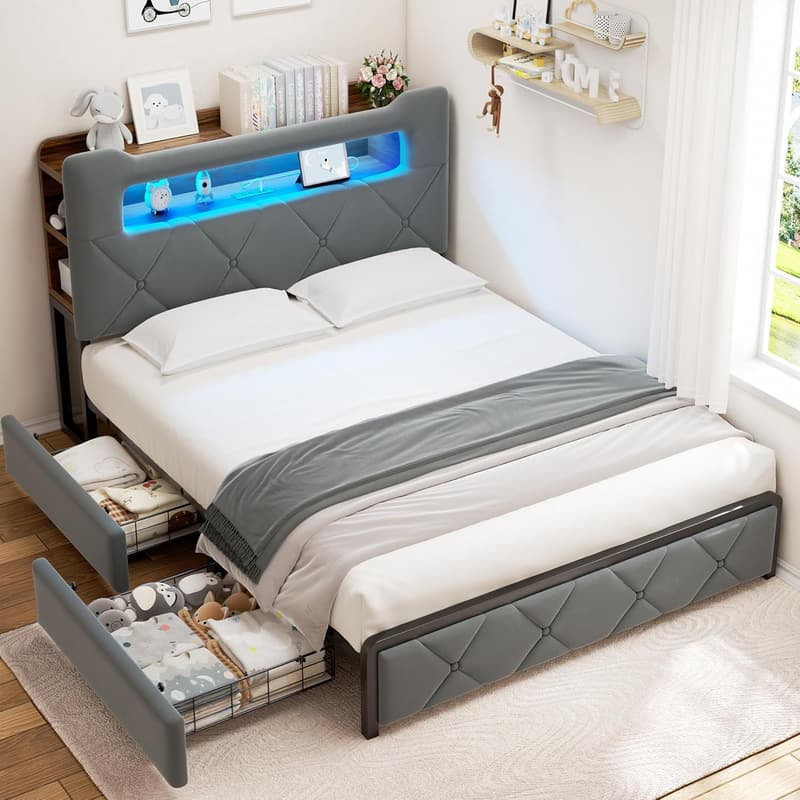 15 Lubow Multifunctional Smart Upholstered Bed