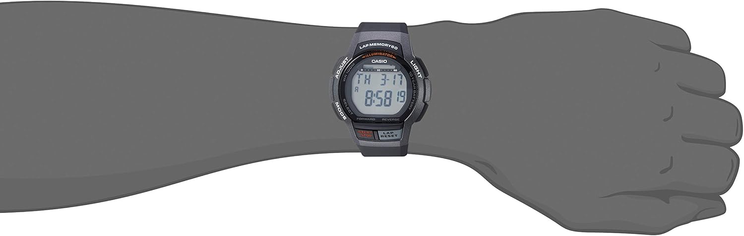Casio Men's Digital Quartz Watch with 10-Year Battery, Black