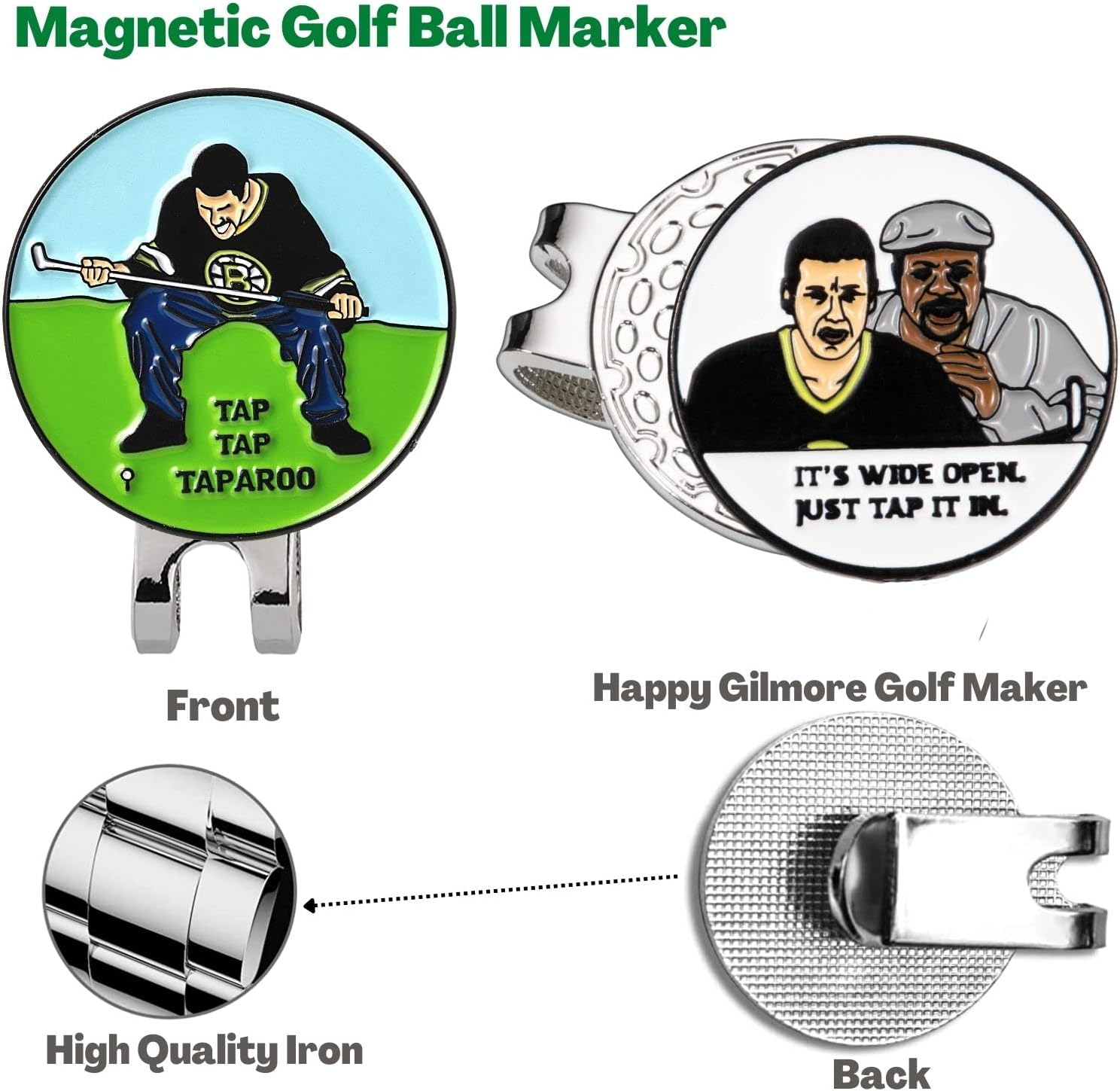 Funny Golf Ball Marker with Magnetic Hat Clip for Golfers