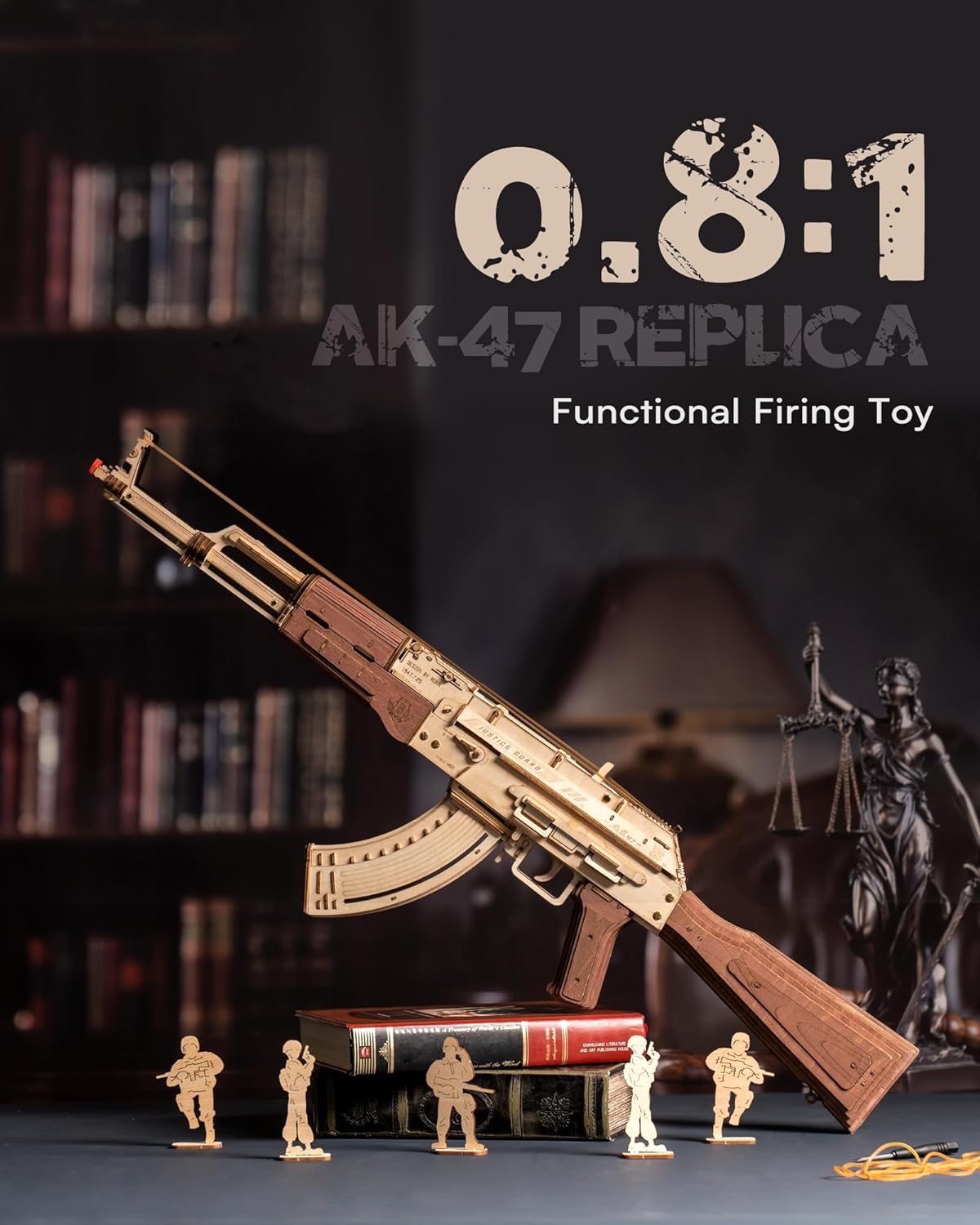 AK47 Wooden 3D Puzzle Model – DIY Building Kit for Adults