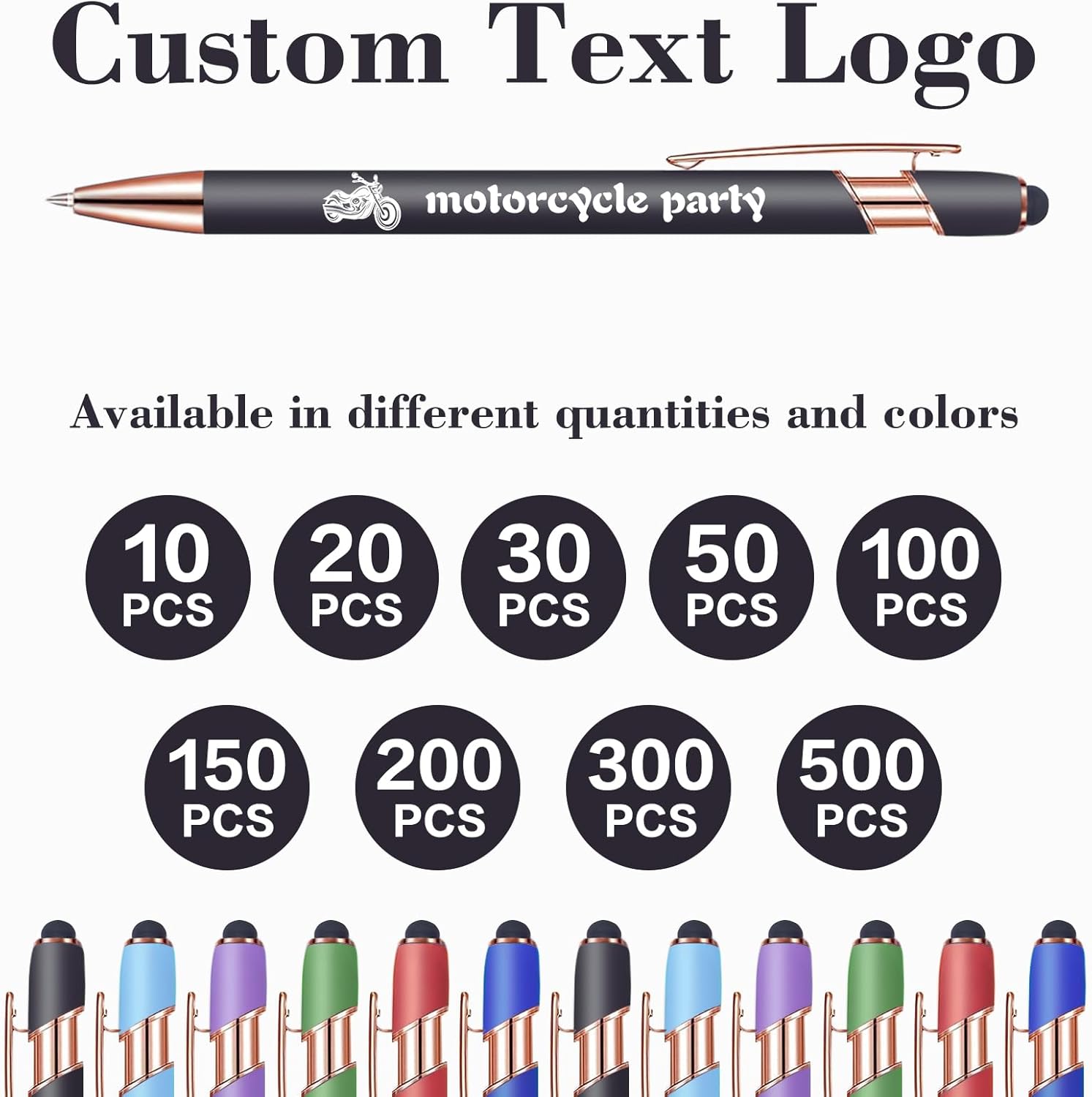 Personalized Bulk Custom Pens with Stylus Tip and Black Ink