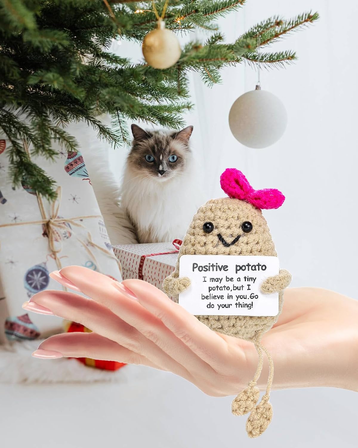 Encouragement Gift: Positive Potato Crochet Mini Toy