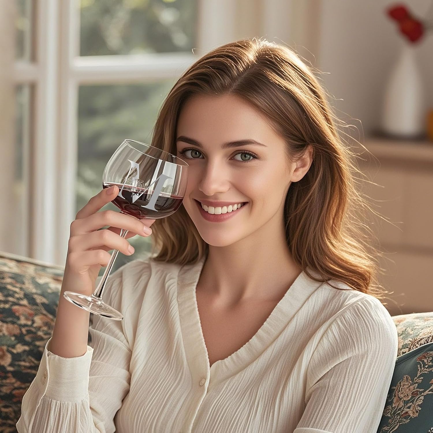 Personalized Monogrammed Wine Glass - Unique Gift for Women