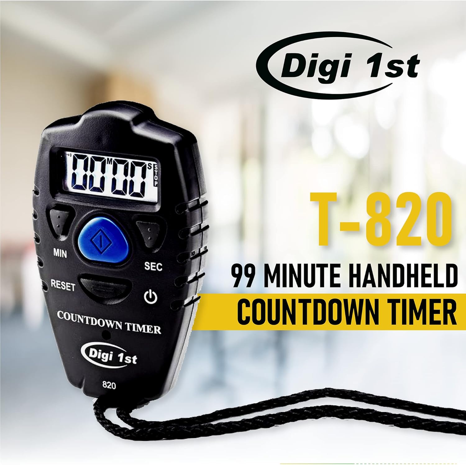 99-Minute Handheld Countdown Timer - Black