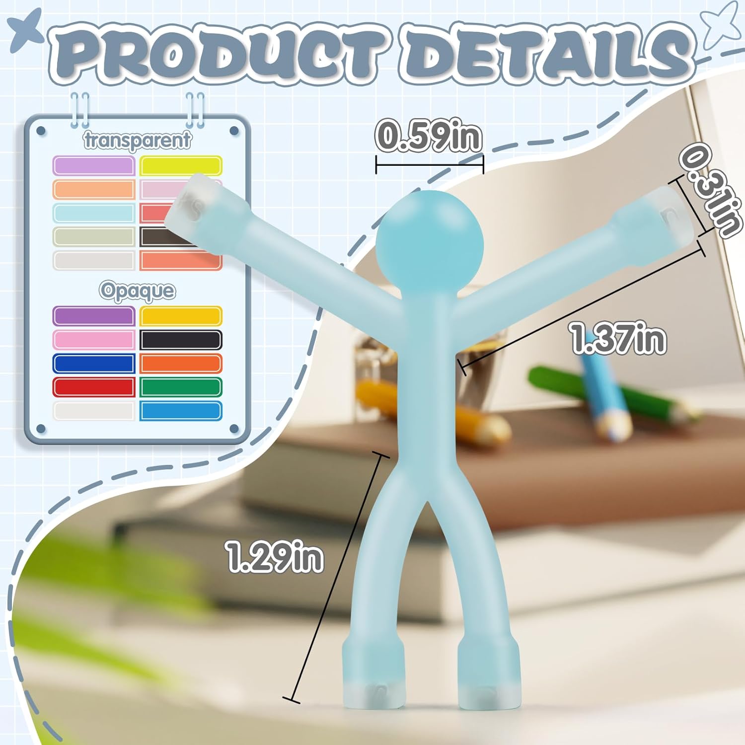 Colorful Humanoid Magnetic Men - 20 Pack Fridge Decor