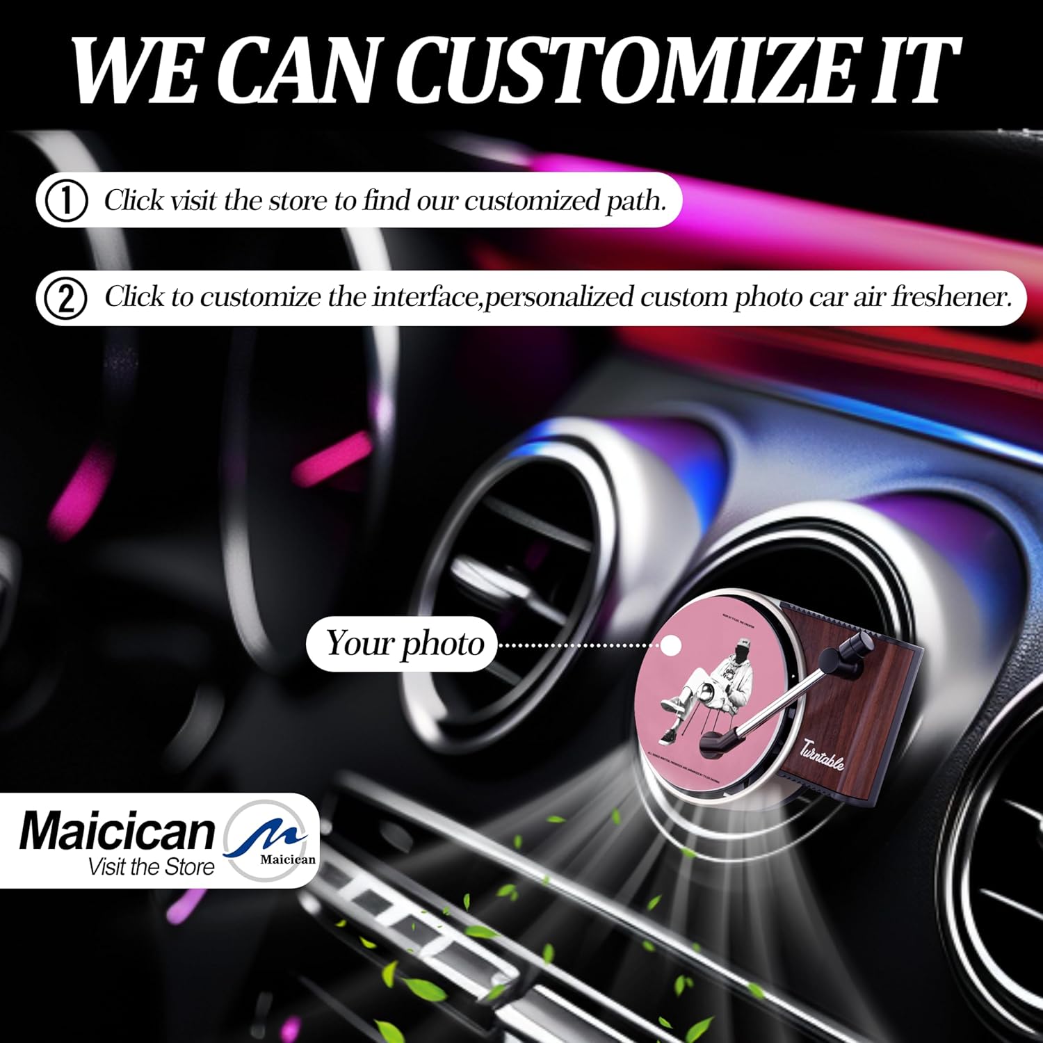 Customizable Music-Themed Car Air Freshener Clip Set