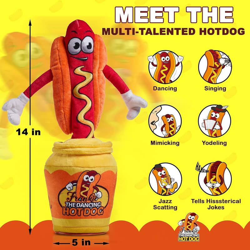 Funny Talking Hot Dog Decor Toy - Sings, Yodels, Jokes