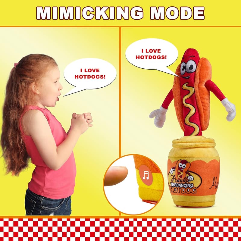 Funny Talking Hot Dog Decor Toy - Sings, Yodels, Jokes