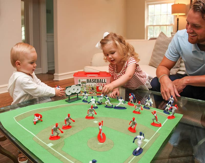 Kids Baseball Guys Playset - 29-Piece Red/Blue Team Set