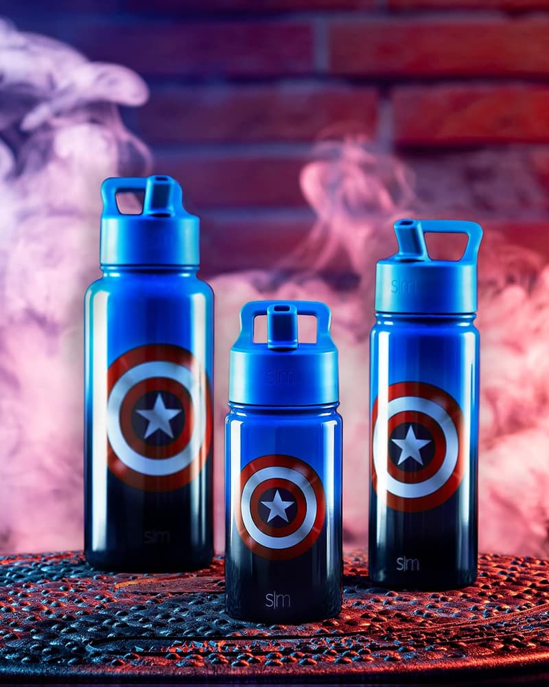 Marvel Captain America Kids Insulated Water Bottle with Straw - 14oz