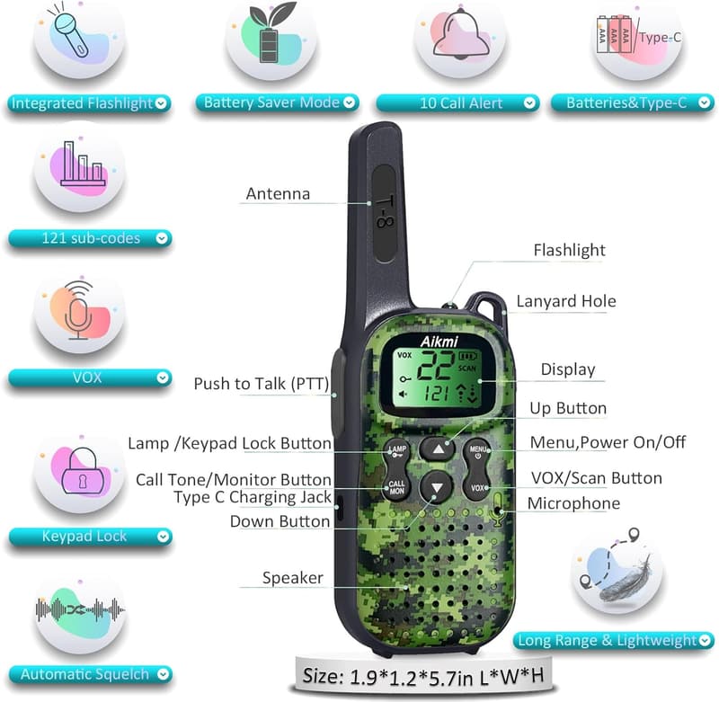 Kids' Walkie Talkies - Long Range 2-Way Radio for Ages 5+