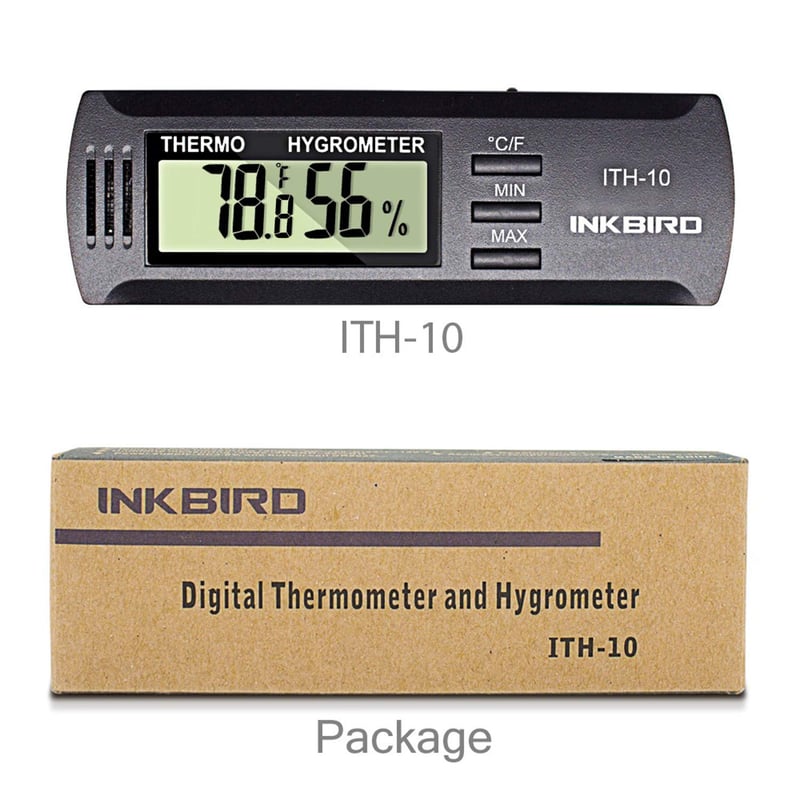 Digital Thermometer & Hygrometer for Humidor or Instruments