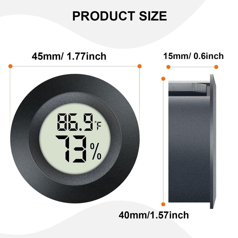 2-Pack Digital Hygrometer Thermometer for Greenhouse & Terrarium