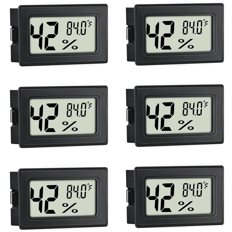 Mini Digital Hygrometer Thermometer 6-Pack for Indoor Use