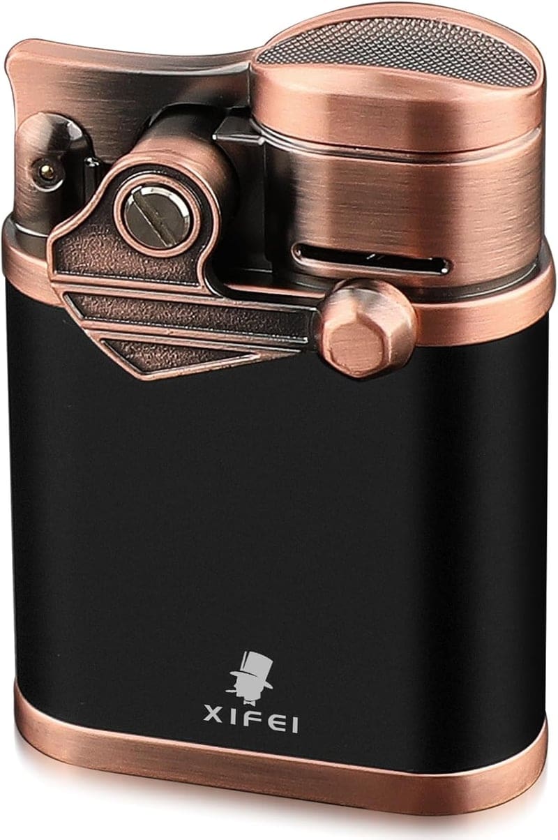 Cigar Torch with Holder - Windproof Bronze for Men