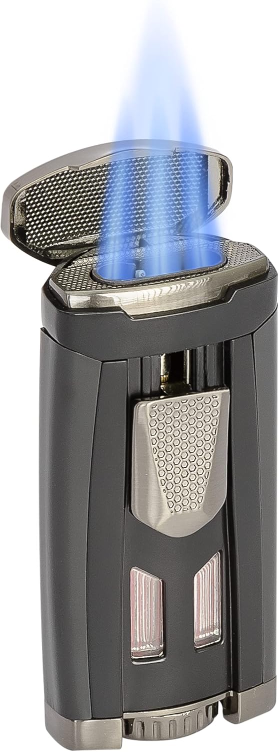Triple Jet Flame Torch Lighter, Silver
