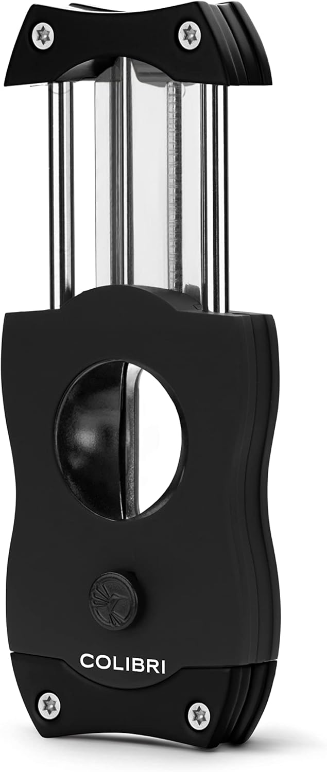 Cigar Cutter Gift for Enthusiasts - Black Ergonomic Stainless Steel