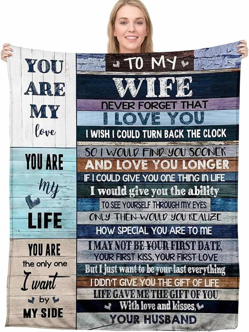 Anniversary Micro Fleece Sherpa Blanket for Wife