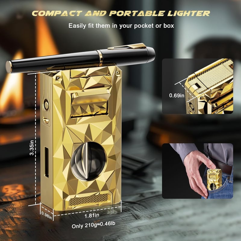 5-in-1 Windproof Butane Lighter for Men