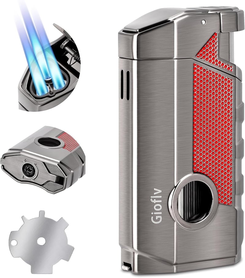 Refillable Windproof Triple Jet Flame Torch for Men
