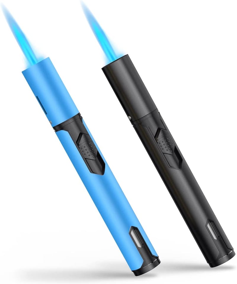 Windproof Torch Lighters 2-Pack, Adjustable Jet Flame for Camping & BBQ