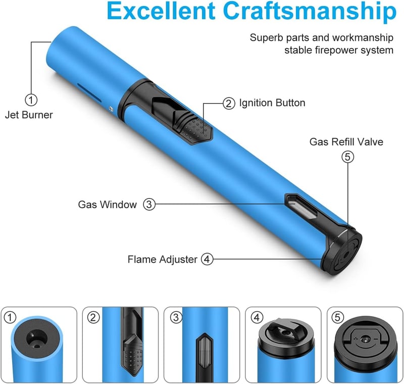 Windproof Torch Lighters 2-Pack, Adjustable Jet Flame for Camping & BBQ