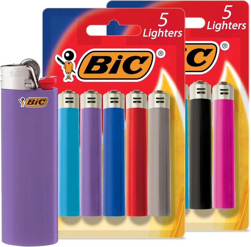 BIC Maxi Lighters 10-Pack, Assorted Colors, Long-Lasting