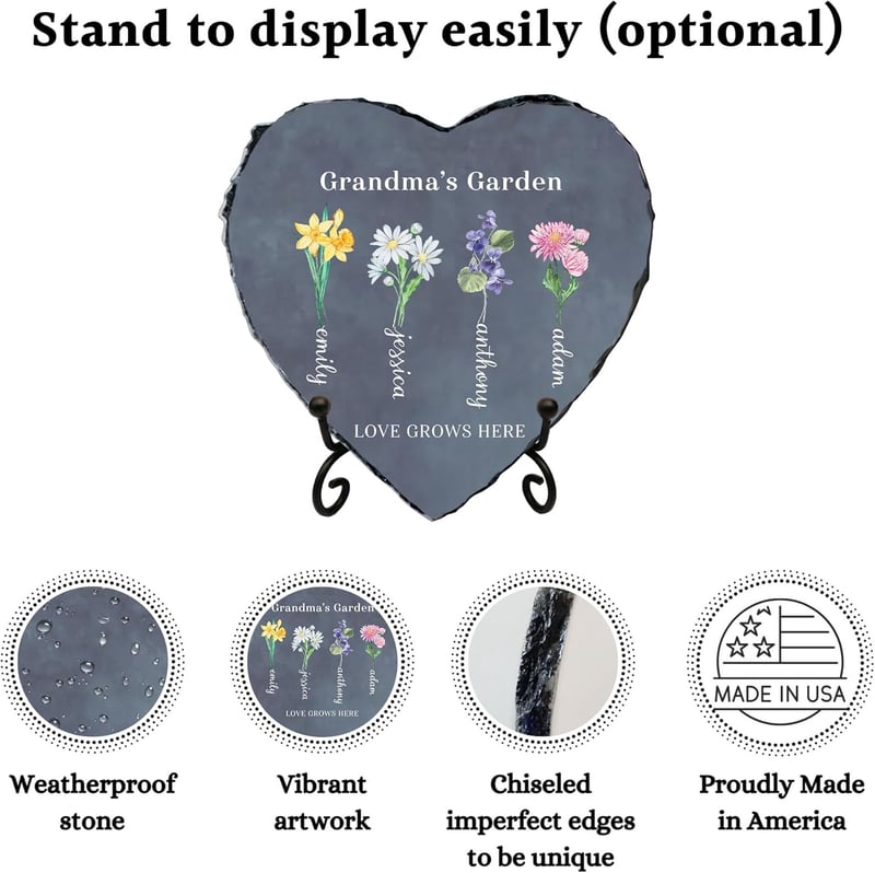 Mother's Day Personalized Birth Flower Garden Stone
