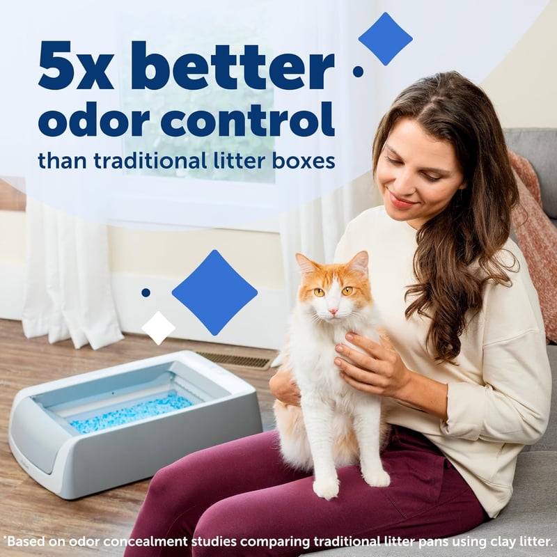 Self-Cleaning Cat Litter Box with Crystal Tray