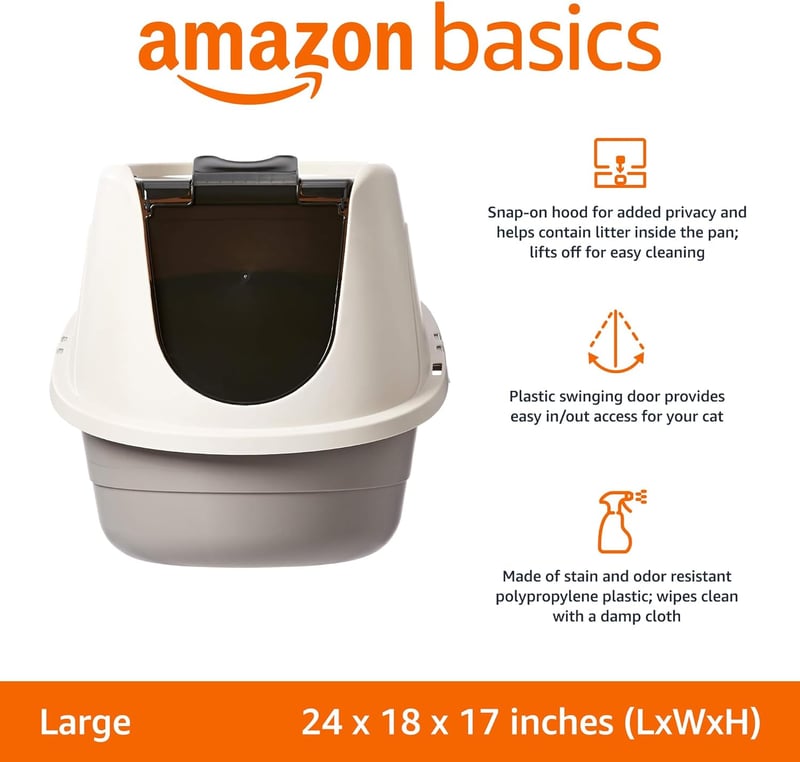 Hooded Cat Litter Box, Large, Multicolor
