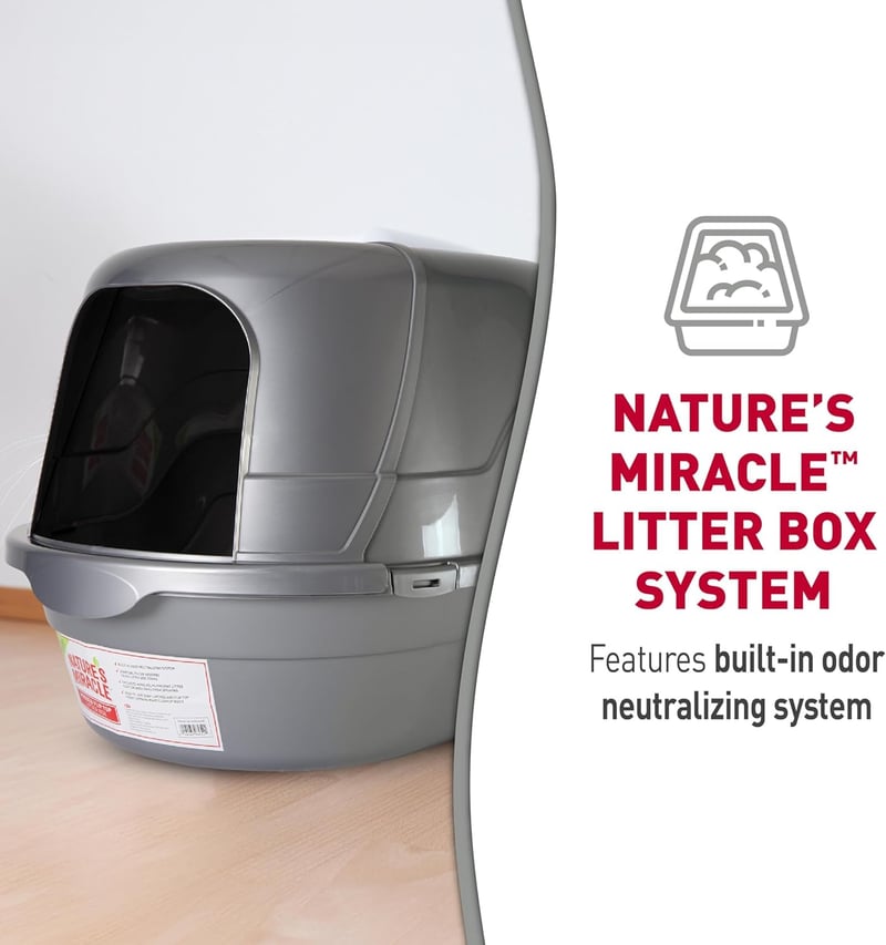 Hooded Cat Litter Box with Odor Control Filter