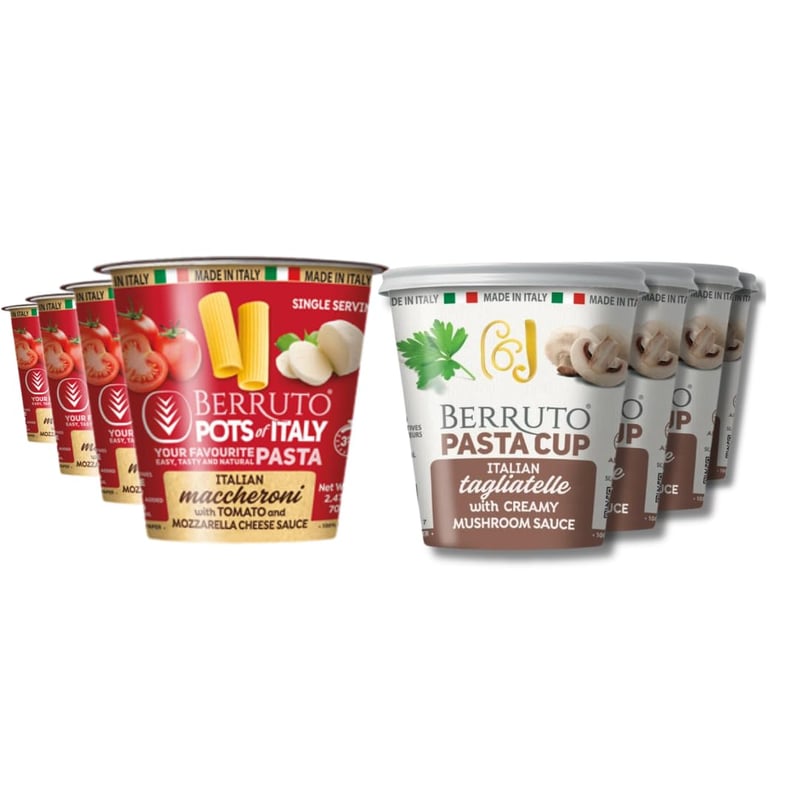 Assorted Pasta Cups, 2.4 oz, Pomodoro & Mushroom, 8-Pack