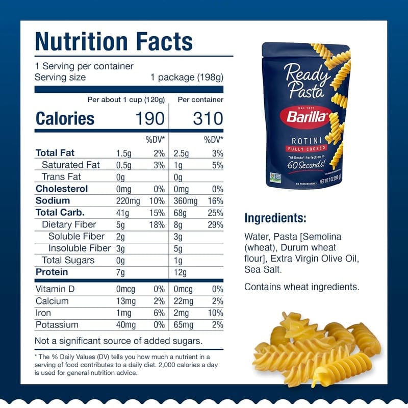 Barilla Rotini Ready Pasta, 7 oz, Pack of 7