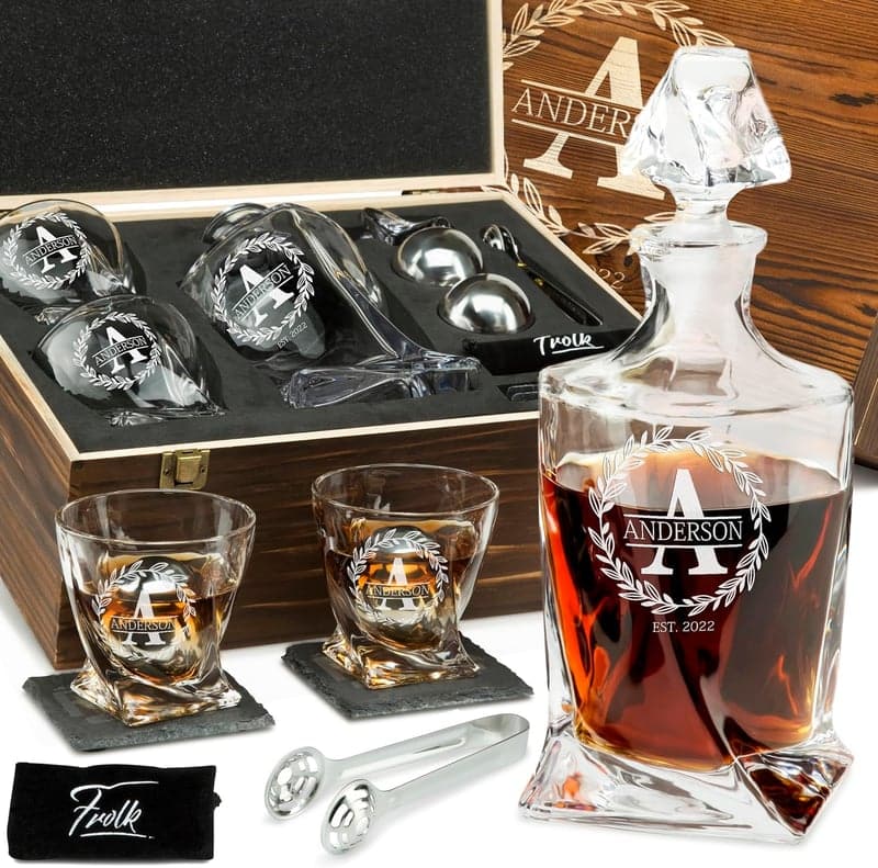 Father's Engraved Whiskey Decanter Gift Set