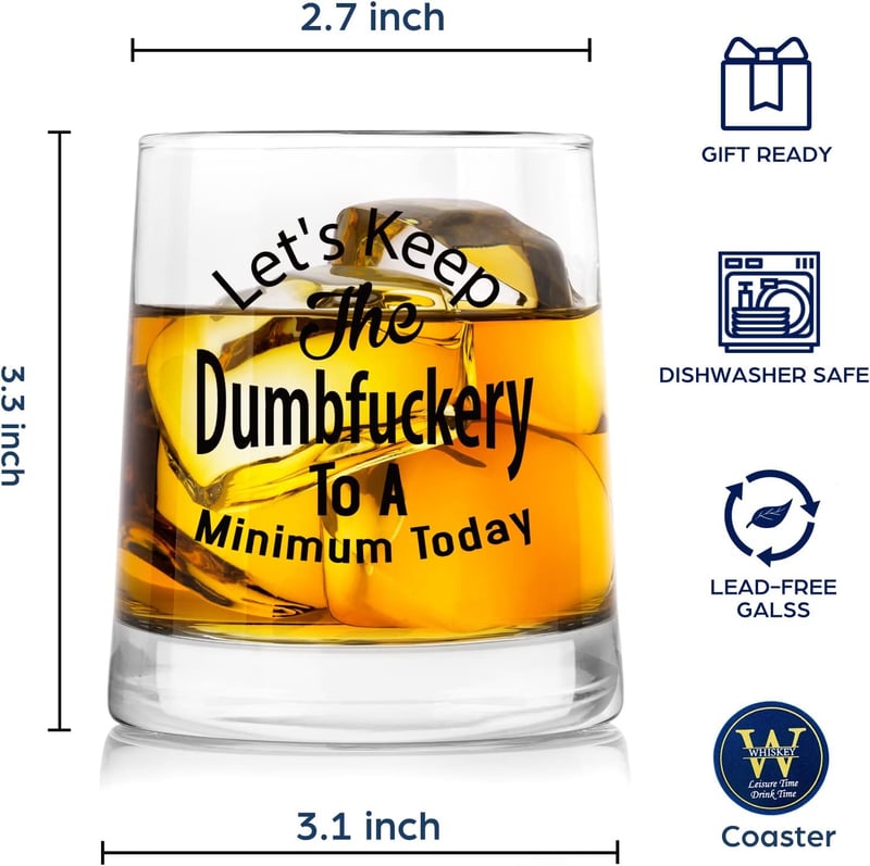 Novelty Whiskey Glass, 9 oz - Funny Gift for Friends