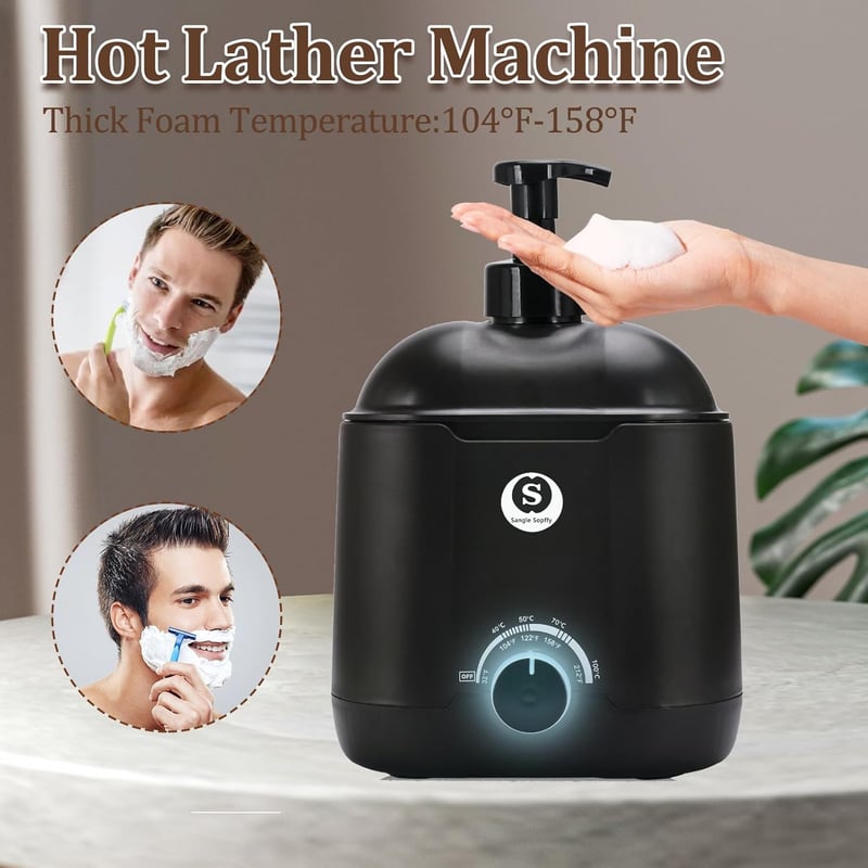 Heated Shaving Cream Dispenser for Men, 800ML with 2 Pumps