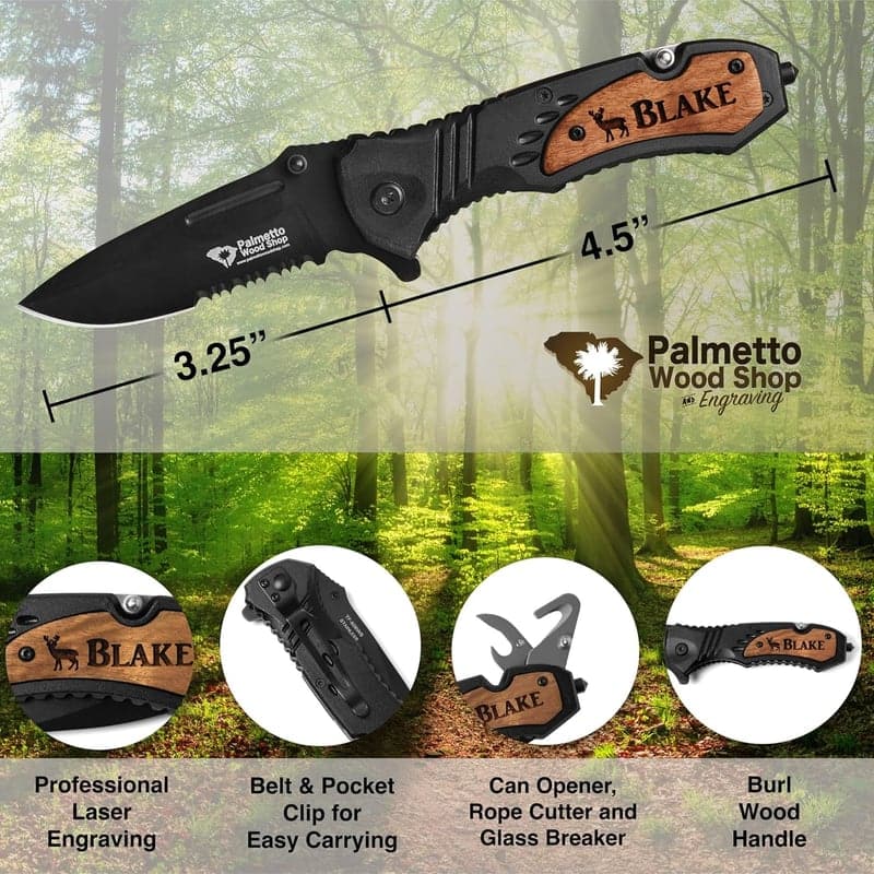 Custom Engraved Pocket Knife for Men - 3.25