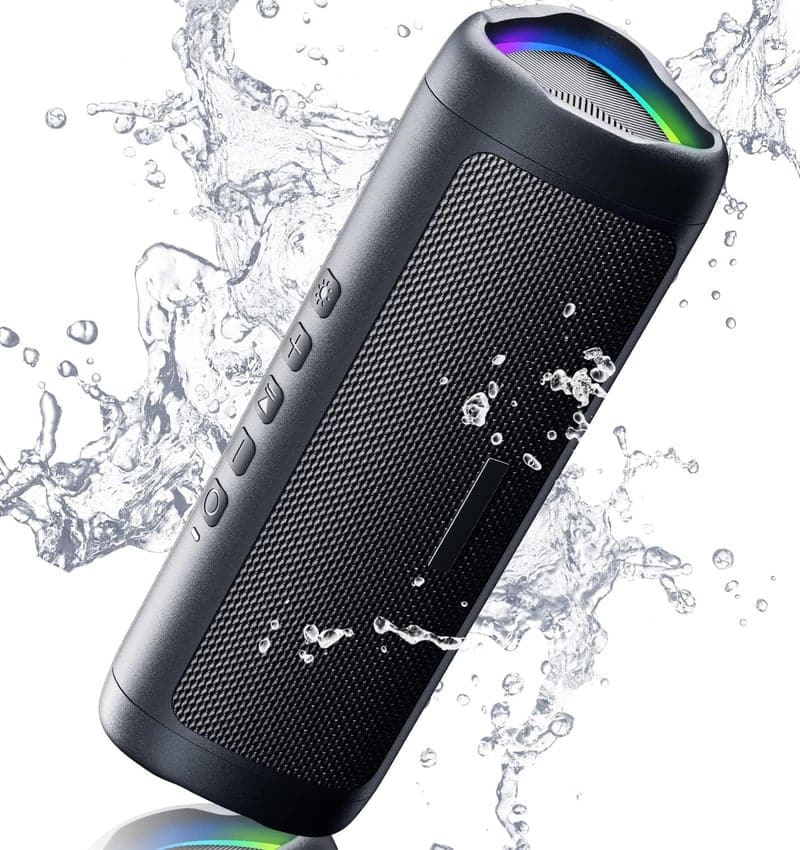 Portable Bluetooth Speaker, HD Sound, Waterproof, 20H Playtime (Black)