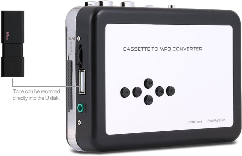 Portable Cassette Player & USB MP3 Converter – Silver
