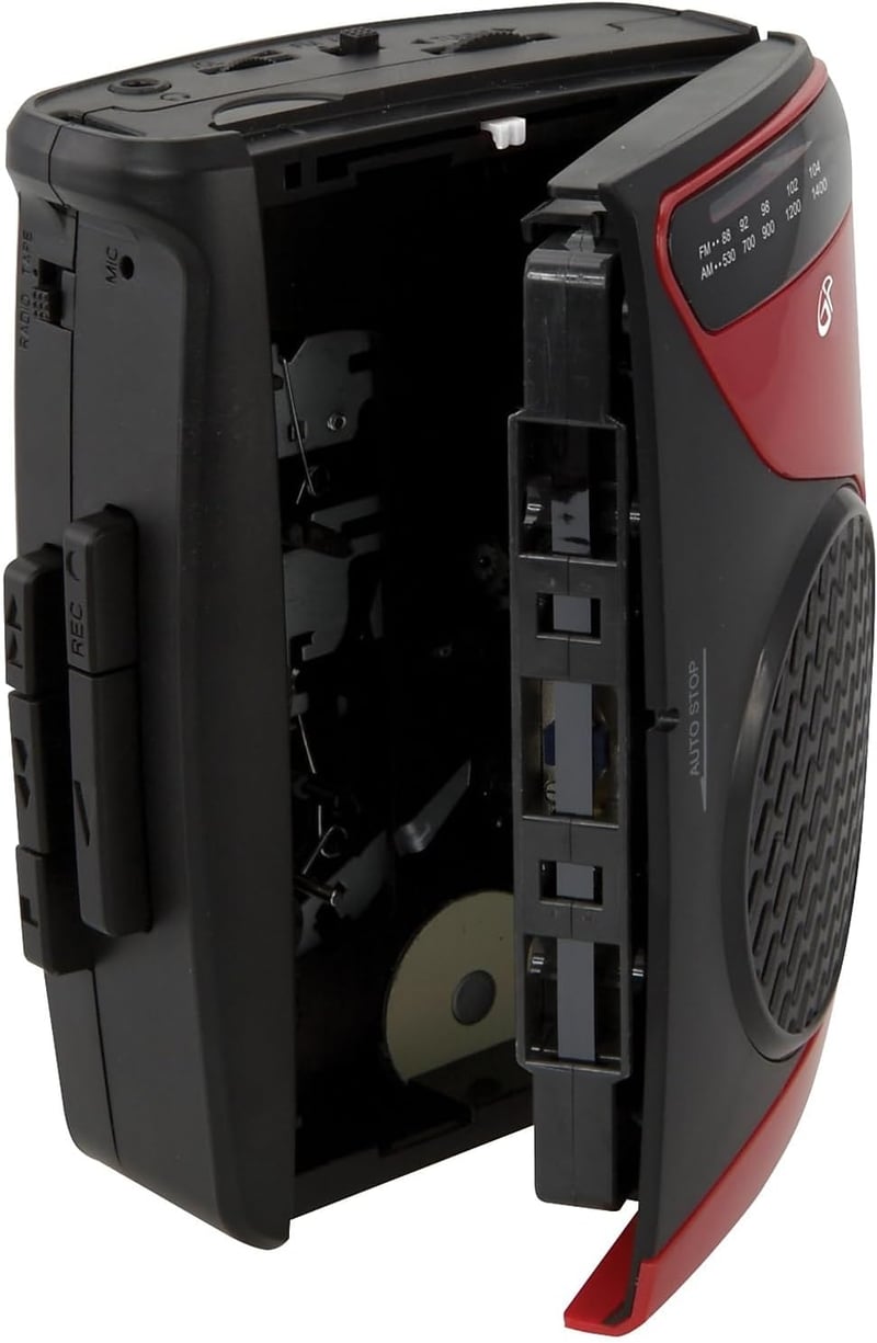 Portable Cassette Player, Red/Black
