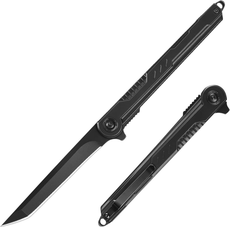 Outdoor EDC Tanto Knife with Slim Design & Window Breaker