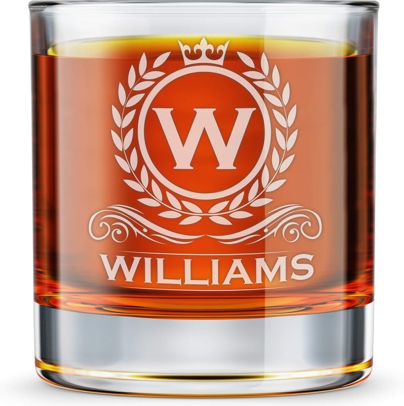 Custom 10.25 oz Engraved Whiskey Glass Gift for Men